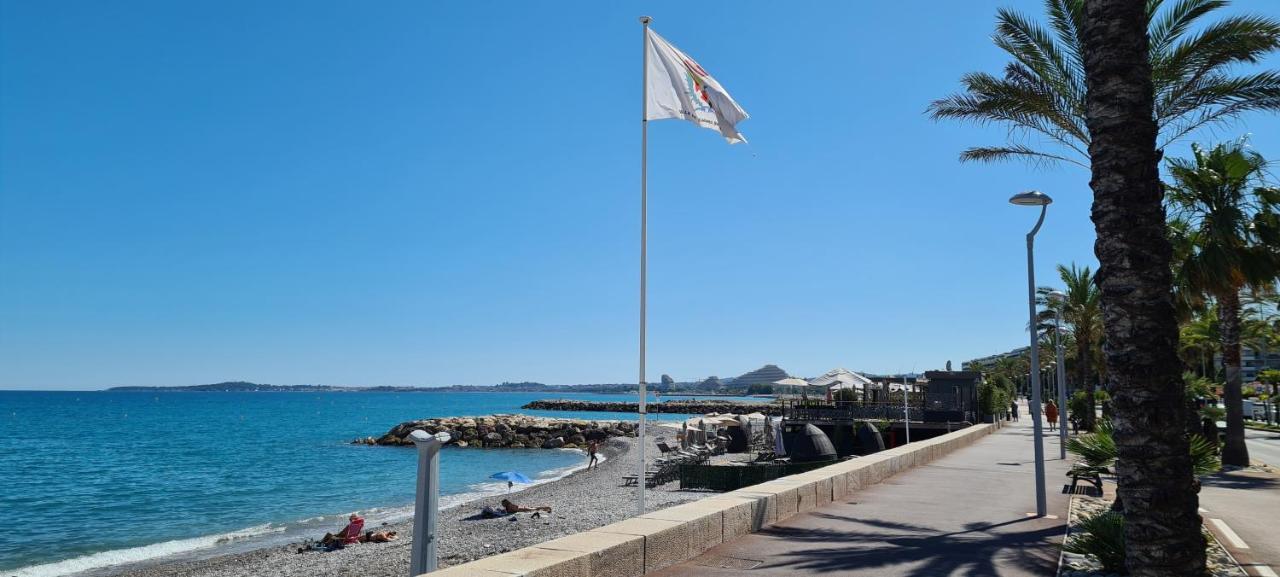 Studio de la plage - Mer, Terrasse et garage Cagnes-sur-Mer Eksteriør bilde