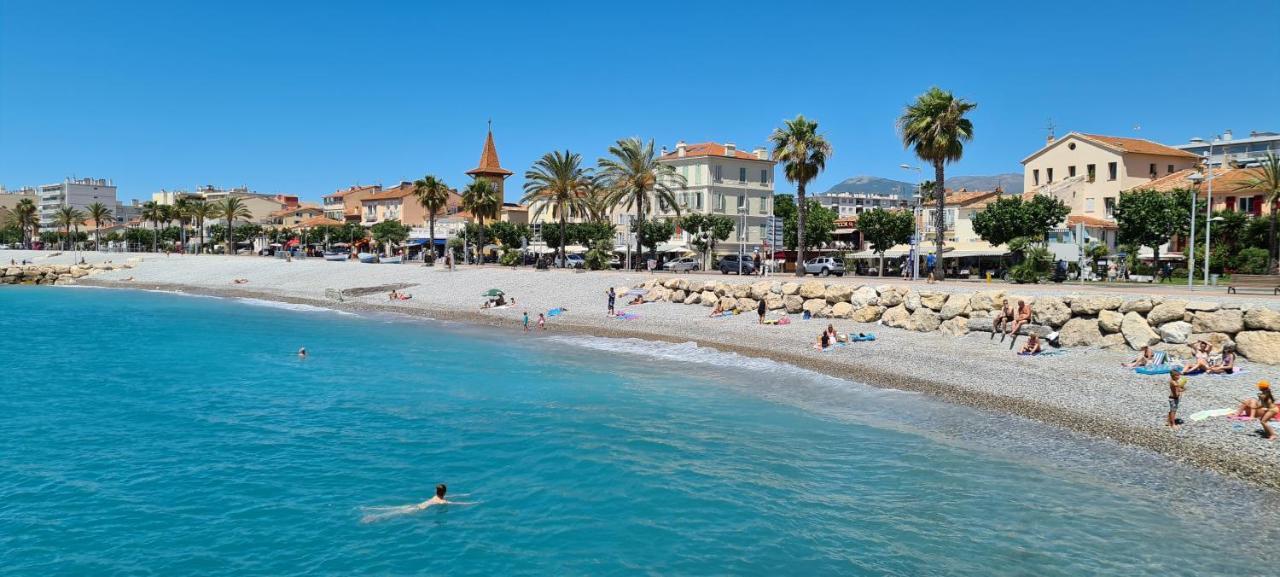 Studio de la plage - Mer, Terrasse et garage Cagnes-sur-Mer Eksteriør bilde